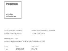 Aggiornamento tecniche di montaggio 2025