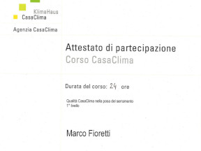 1&deg; livello CasaClima nella posa del serramento