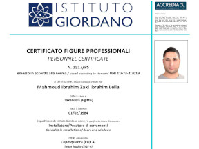 Installatore / Posatore di serramenti - Caposquadra