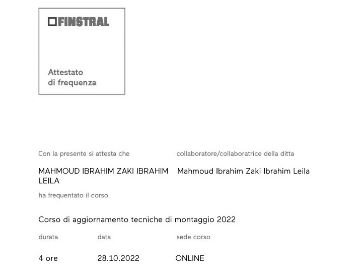 Aggiornamento tecniche di montaggio 2022